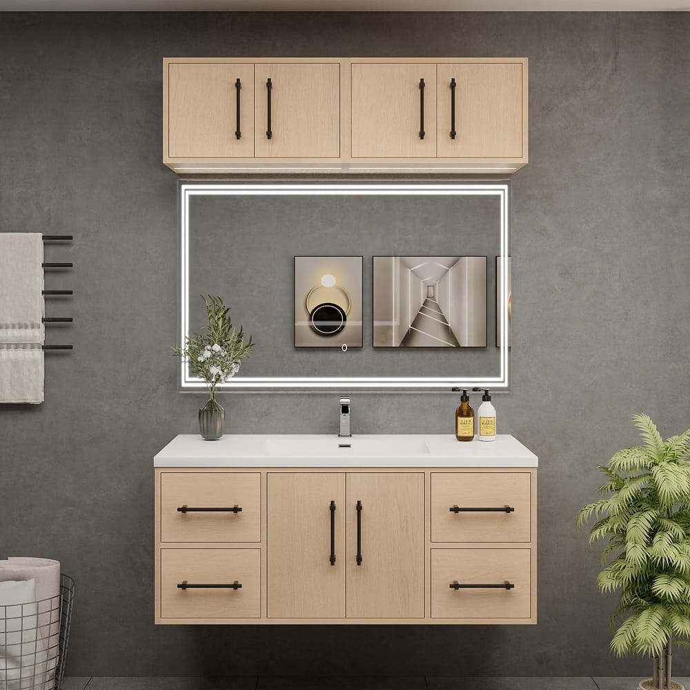 Victoria 48'' Wall-Mounted Vanity Set with Motion Sensor LED light Top Cabinet