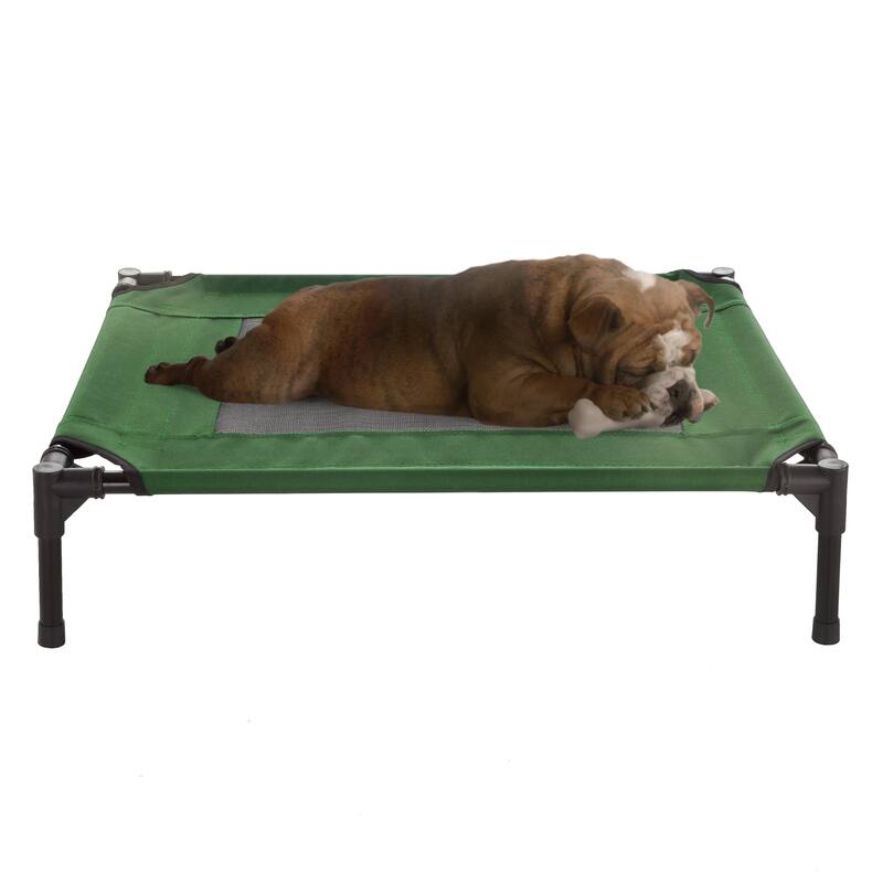 Petmaker Steel Frame Elevated Dog Bed with Non-Slip Feet - Indoor/Outdoor Puppy Cot for Pets
