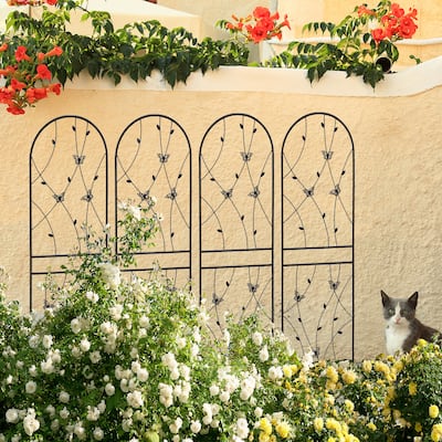 4 Pack Metal Garden Trellis 71" x 19.7" Rustproof Trellis for Climbing Plants Outdoor Flower Support Butterfly Deco