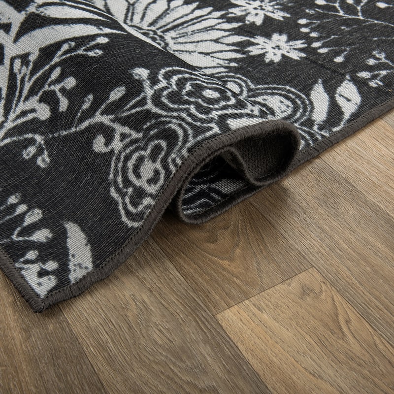 Modern Floral Flowers Indoor/Outdoor Area Rug