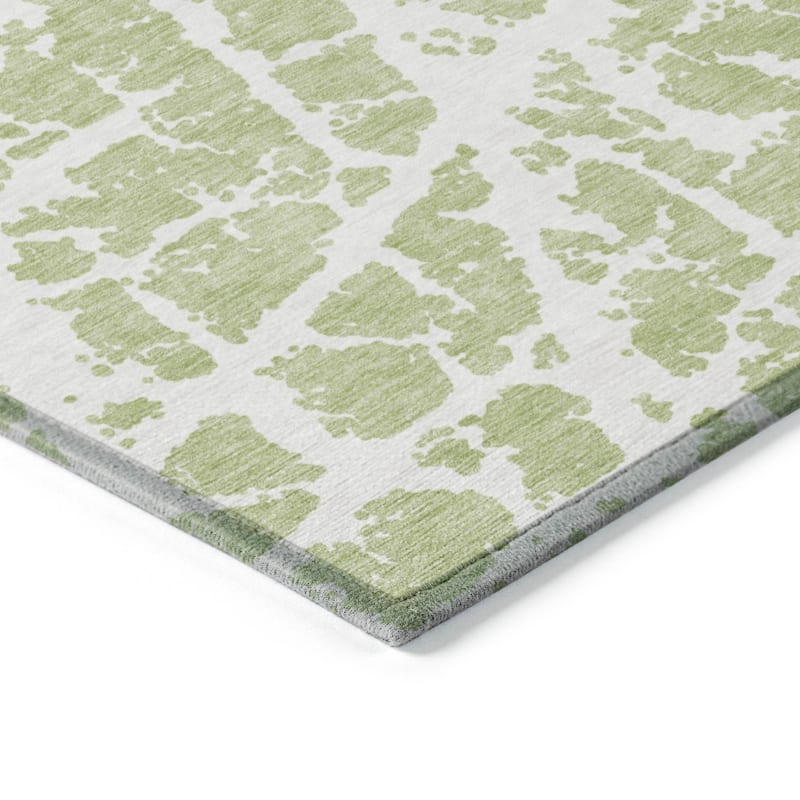 Machine Washable Indoor/ Outdoor Transitional Aloe Crackle Chantille Rug