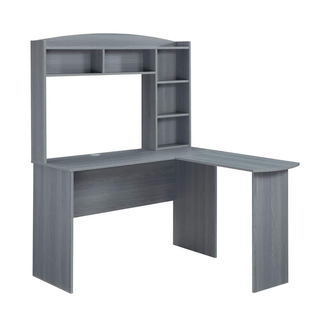 62.5" Gray Durable L-Shaped Computer Desk