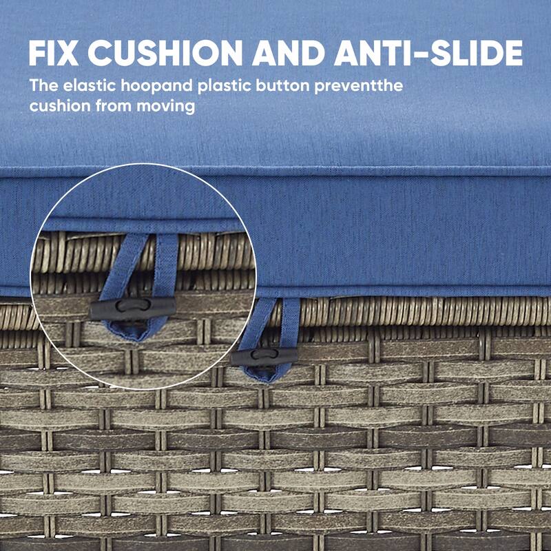 Pocassy Patio Swivel Glider Chairs with Ottoman and Table