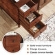 preview thumbnail 17 of 26, Fully Assembled Narrow End Table, Solid Wood Side Table with 3 Drawers, Vintage Nightstand Slim Bedside Table for Small Spaces