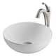 preview thumbnail 9 of 32, Kraus 3-in-1 Set White Round Ceramic Vessel Sink Arlo Faucet w/ Drain spot free stainless steel