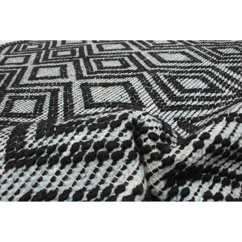 ECARPETGALLERY Braid weave Sienna Light Green Wool Rug - 5'4 x 7'5