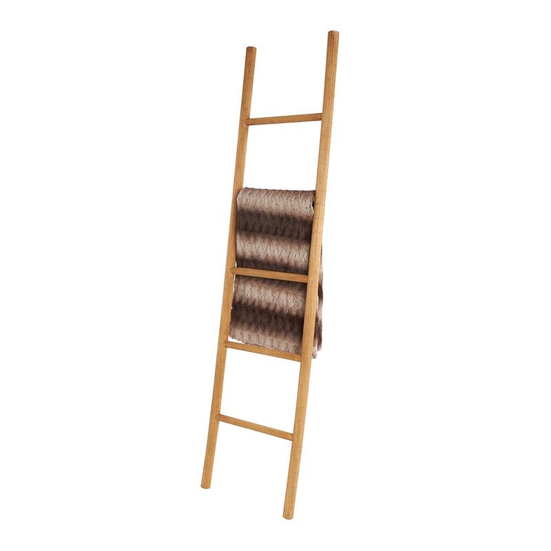 Wood Handmade 5 Rack Partition Ladder - Brown - Roche River Decor