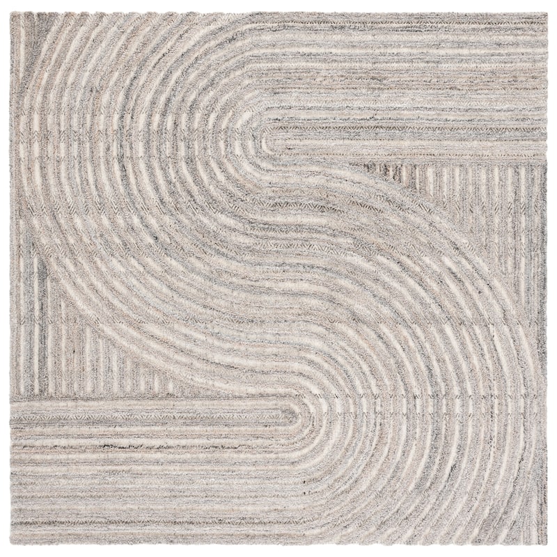 SAFAVIEH Handmade Southampton Catena Abstract Wool Rug - 3' Square - Beige - Square