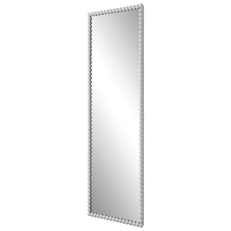 Beaded Frame Rectangular Full-Sized Mirror - 72.25" - White