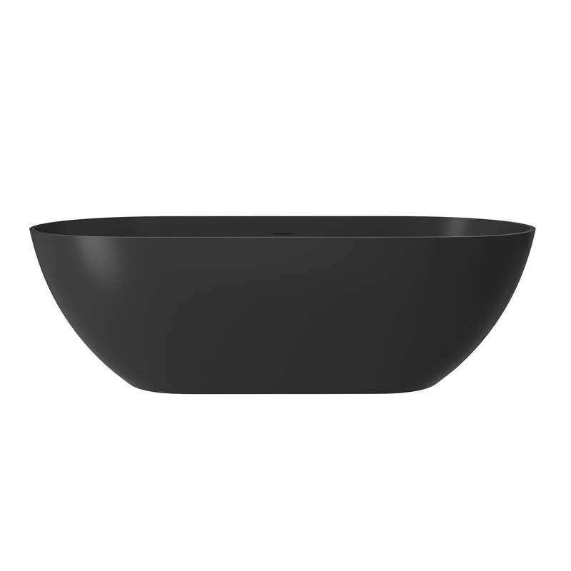 59" / 69" Solid Surface Freestanding Bathtub in Matte Black