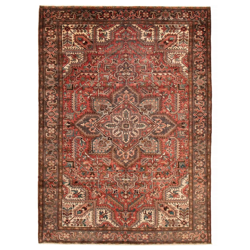 ECARPETGALLERY Hand-knotted Sarabi Red Wool Rug - 7'10 x 10'11 - Red - 7'10 x 10'11