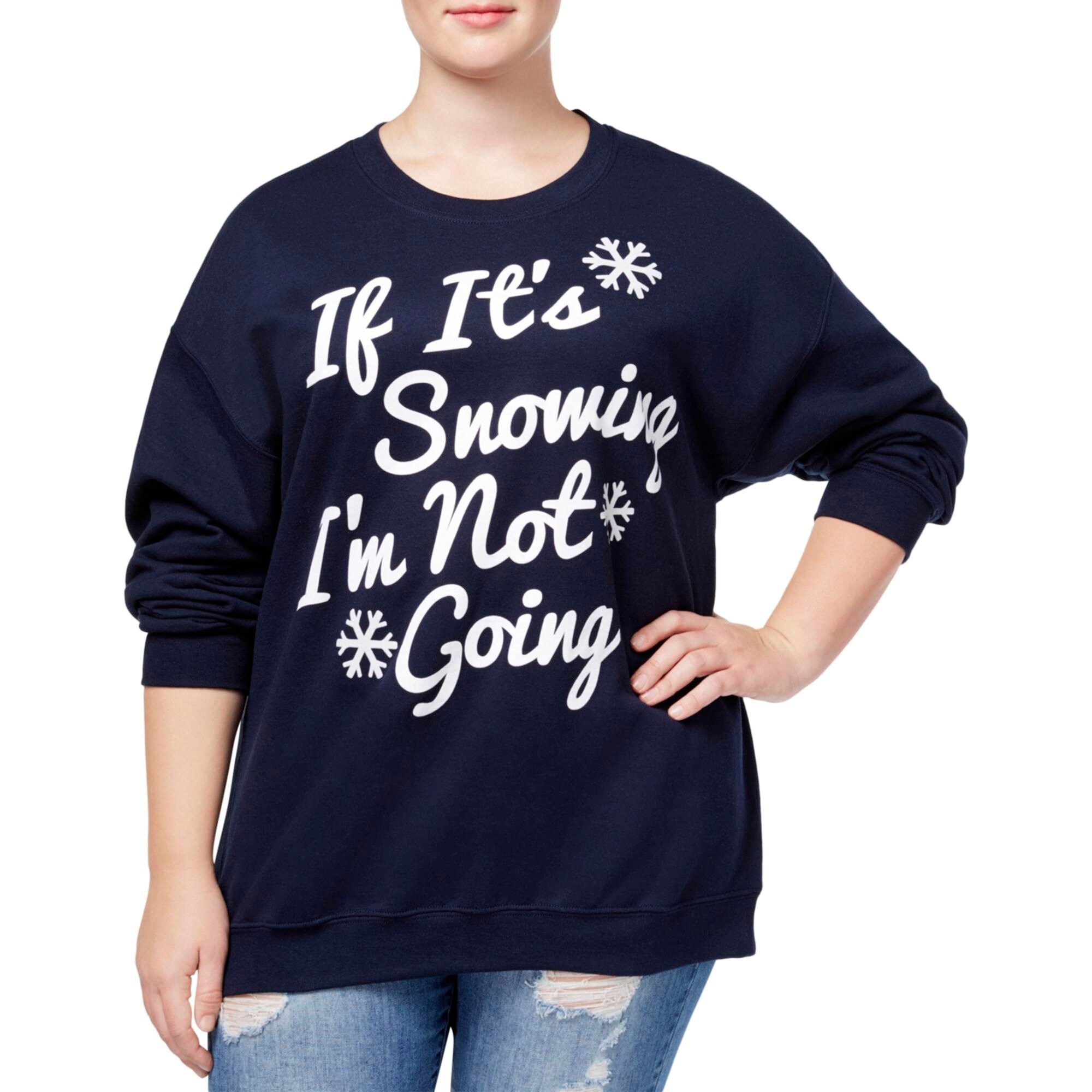 Shop Gold Rush Womens Plus Snowflake Sweatshirt Holiday Party