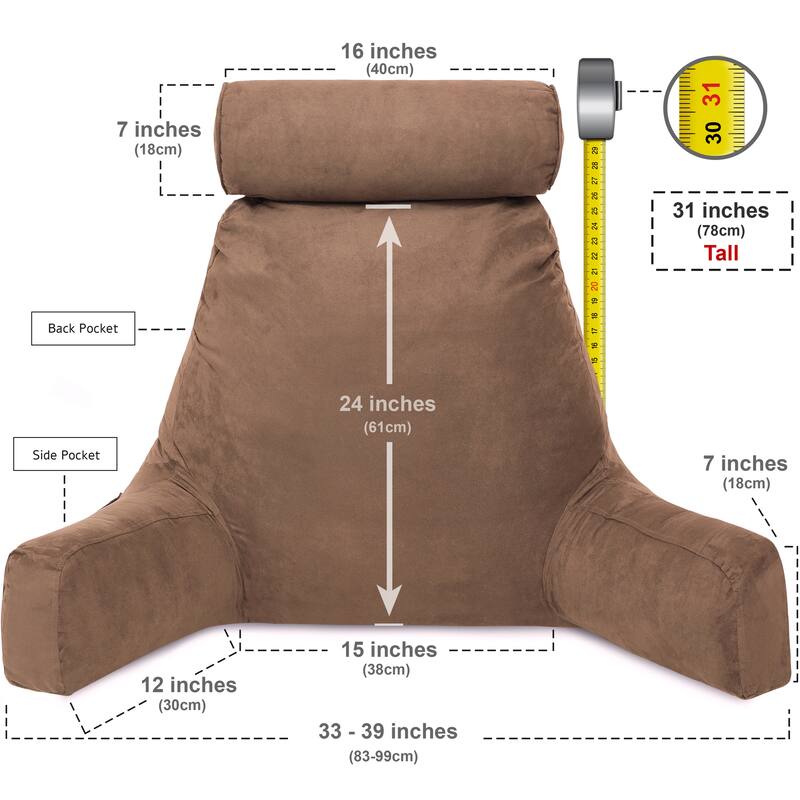 Husband Bedrest Micro-Suede Reading Pillow