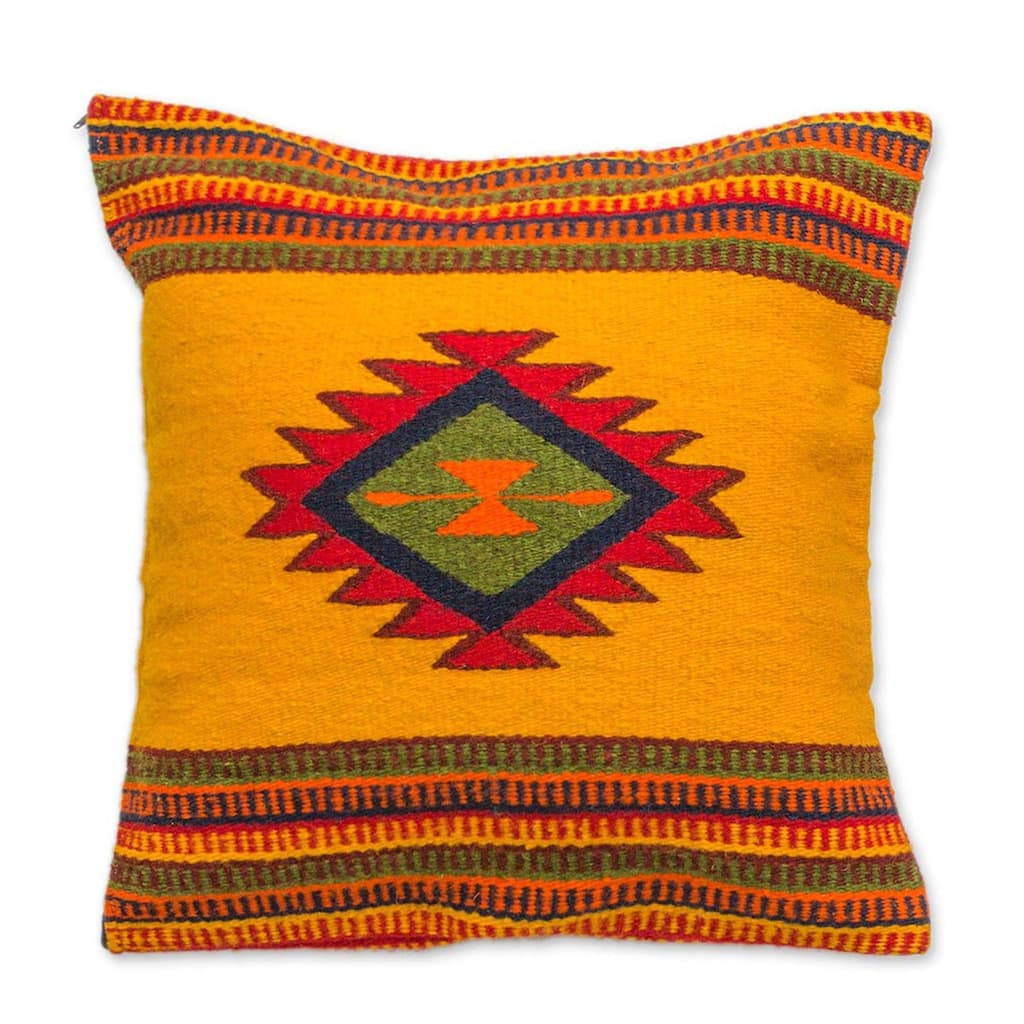 Wool cushion cover, 'Morning Star'