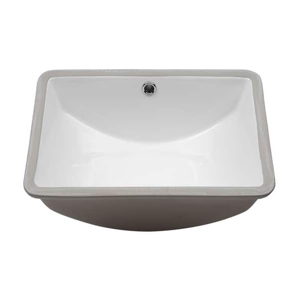 White Rectangular Undermount Bathroom Sink With Overflow On Sale Overstock 31633440