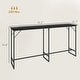 preview thumbnail 1 of 8, HOMCOM 70" Long Bar Table with Charging Station, Industrial Style Rectangular Bar Height Pub Table with Steel Frame. Black