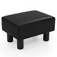 preview thumbnail 22 of 28, Gymax PU Leather Ottoman Rectangular Footrest Small Stool - See Details Black