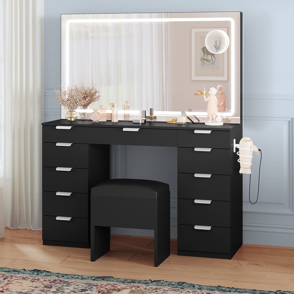 Lighted vanity table set store
