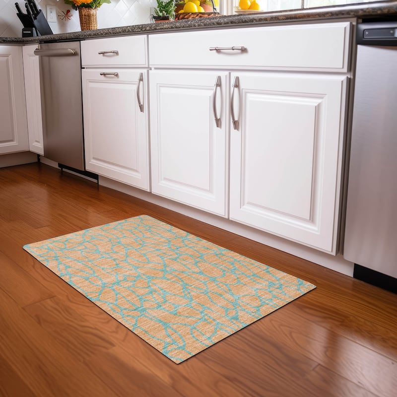 Machine Washable Indoor/ Outdoor Contemporary Chantille Rug