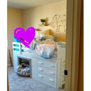 Sweet Dreams Low Loft in White and Grey Size - Twin