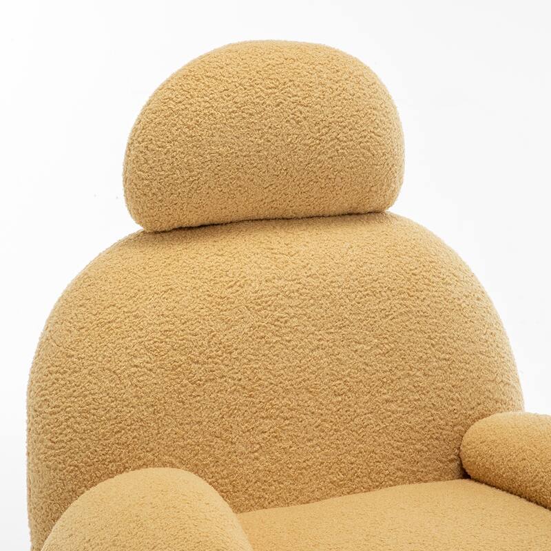 SEYNAR Modern Faux Sherpa Upolstered High Back Armless Accent Chair