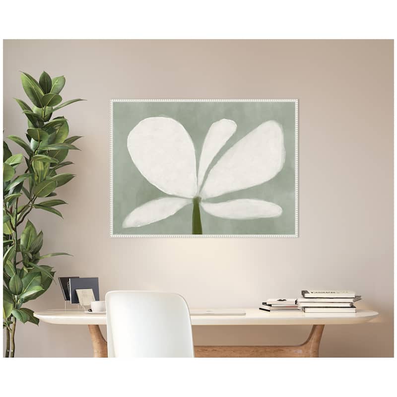 Kate and Laurel White Floral No. 2 by Gabrielly Guedes Framed Canvas Wall Art Print