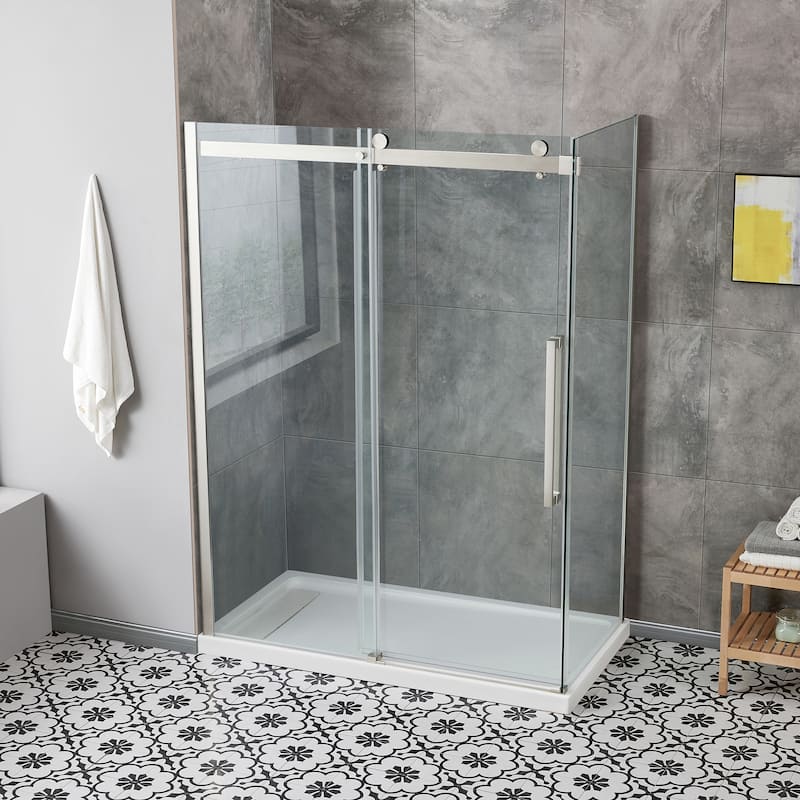 Bel Soft Close 3-Piece Base/Door Rectangular Corner Shower Kit (Left or Right Drain)