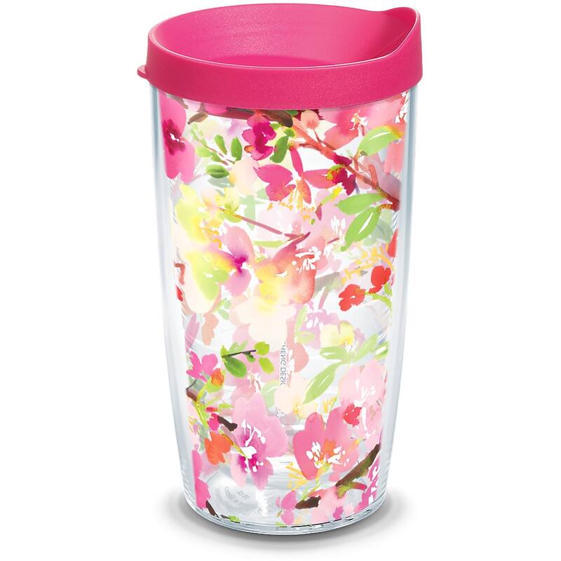 Tervis Yao Cheng - Sakura Floral Made in USA Double Walled Insulated Travel Tumbler, Classic - 16oz