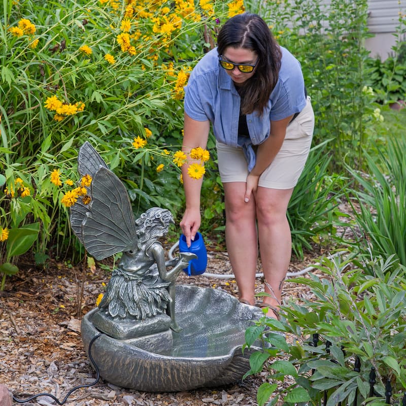 Fairy Shell Outdoor Water Fountain Garden & Backyard Feature - 30"