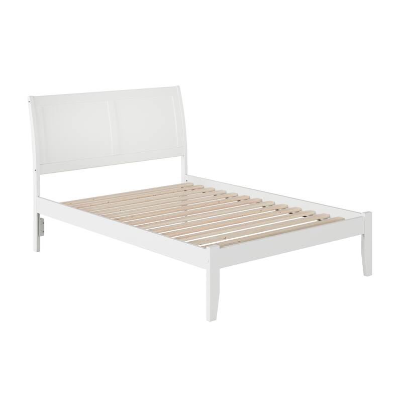 Portland Full Platform Bed with USB Charging Station in White