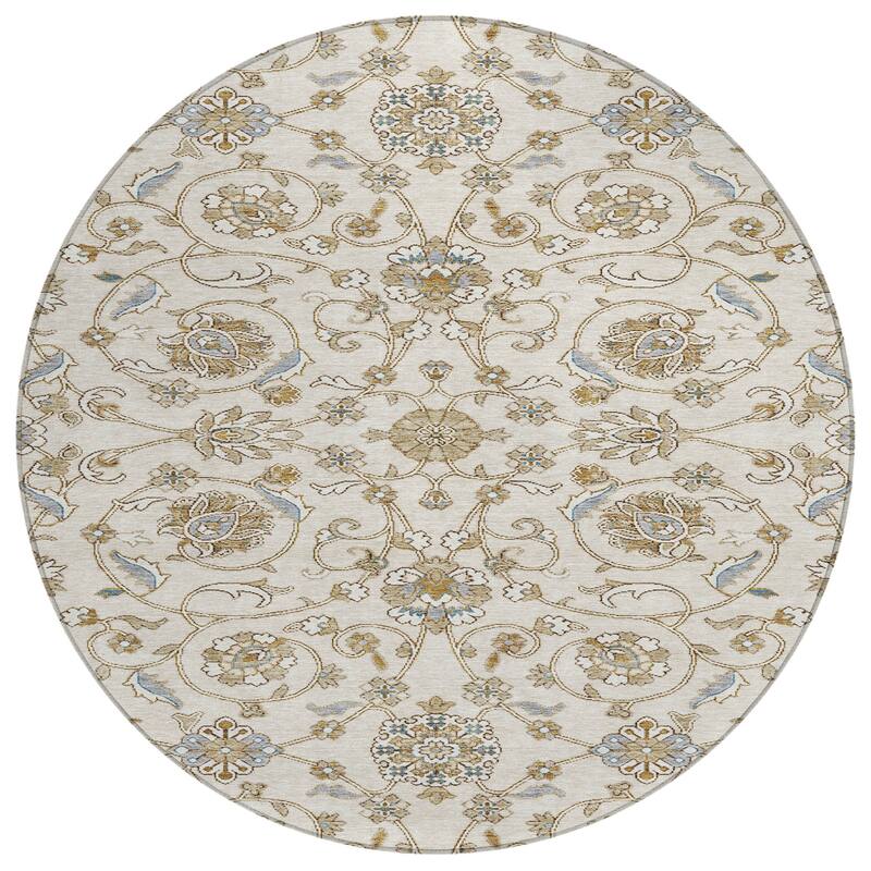 Machine Washable Indoor/ Outdoor Traditional KashanChantille Rug