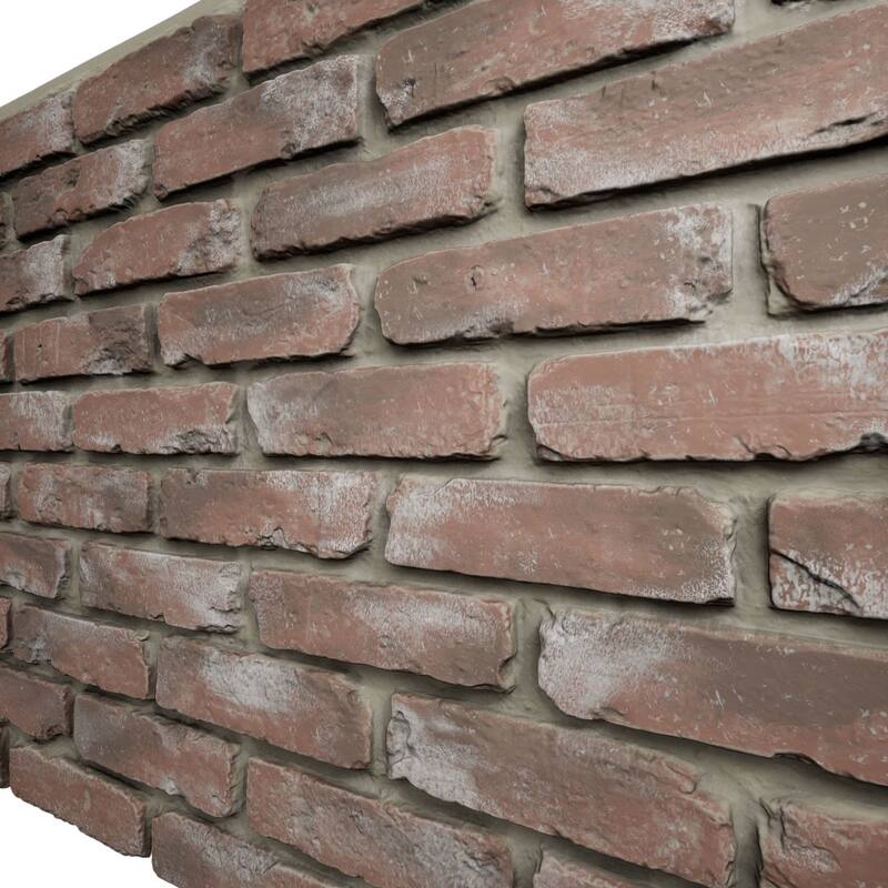 EverStone Aged Brick Faux Brick Panel, 46 7/8"W x 27"H x 1 1/4"D