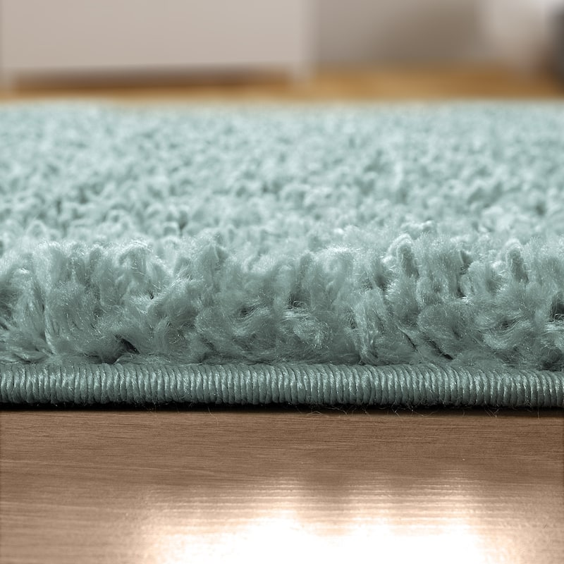 Plain Shag Rug For Living Room or Bedroom in pastell colors