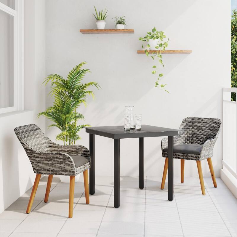Modern Dining Table for Home Use - Gray 31.5 x 31.5 x 29.1 square table legs 2chair