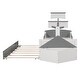 preview thumbnail 5 of 7, Gray Twin Size Pine Wood Boat-Shaped Platform Bed with Trundle and Storage, Sturdy Slats and Rails