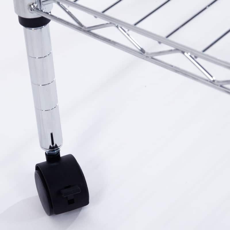 5-Layer Chrome Plated Iron Shelf with Wheels 165*90*35 Chrome
