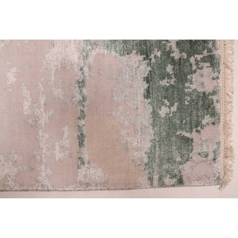 ECARPETGALLERY Hand-knotted Legacy Dark Green Silk, Wool Rug - 2'6 x 12'0