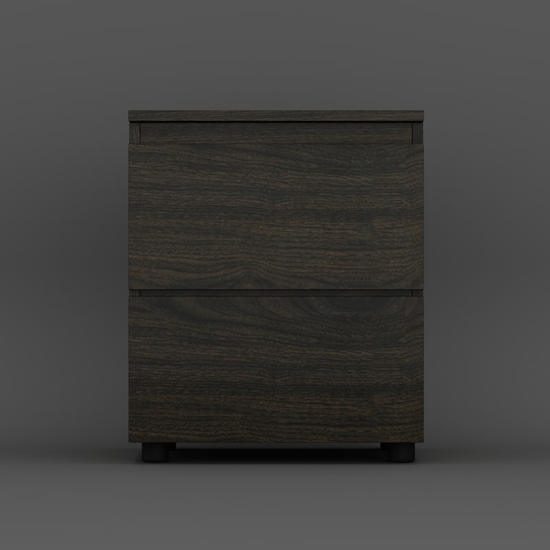 Nightstand Bedside Table Wood 2-Drawer End Table White/Brown