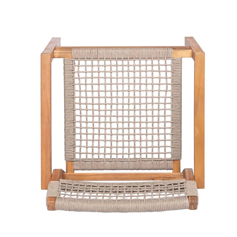 Christopher Knight Home - Lyla Outdoor Rope Woven Acacia Dining Chair Set (Only chair)