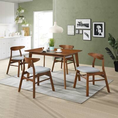 Hollencrest Walnut Mid-Century Modern Dining Table - 47"