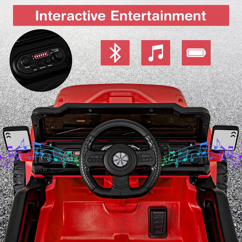 Gymax 12V Kids Ride on Truck Car w/Remote Control Threaded Wheels 3
