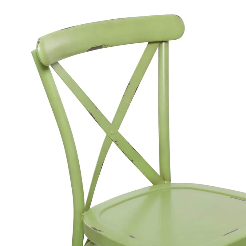 Iron Farmhouse Outdoor Dining Chair (Set of 2) - 22 x 19 x 35