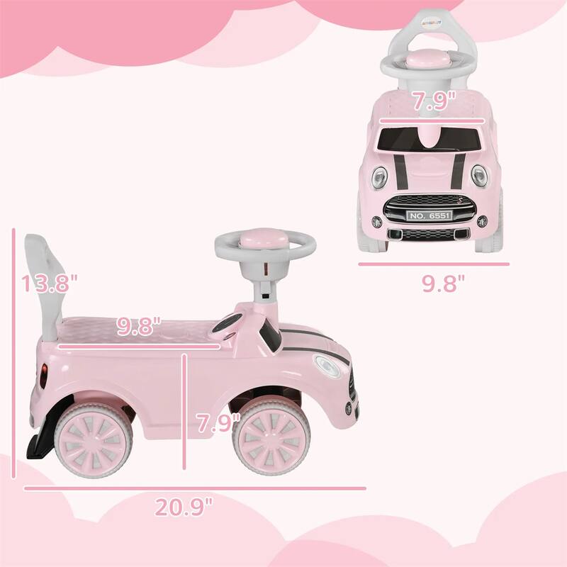 Toddler Ride On Toy with Horn and Steering Wheel for Kids 18 to 36 Months - 20.9" L x 9.8" W x 13.8" H