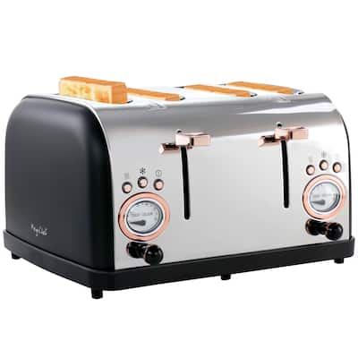 MegaChef 4 Slice Wide Slot Toaster with Variable Browning - 4 Slice