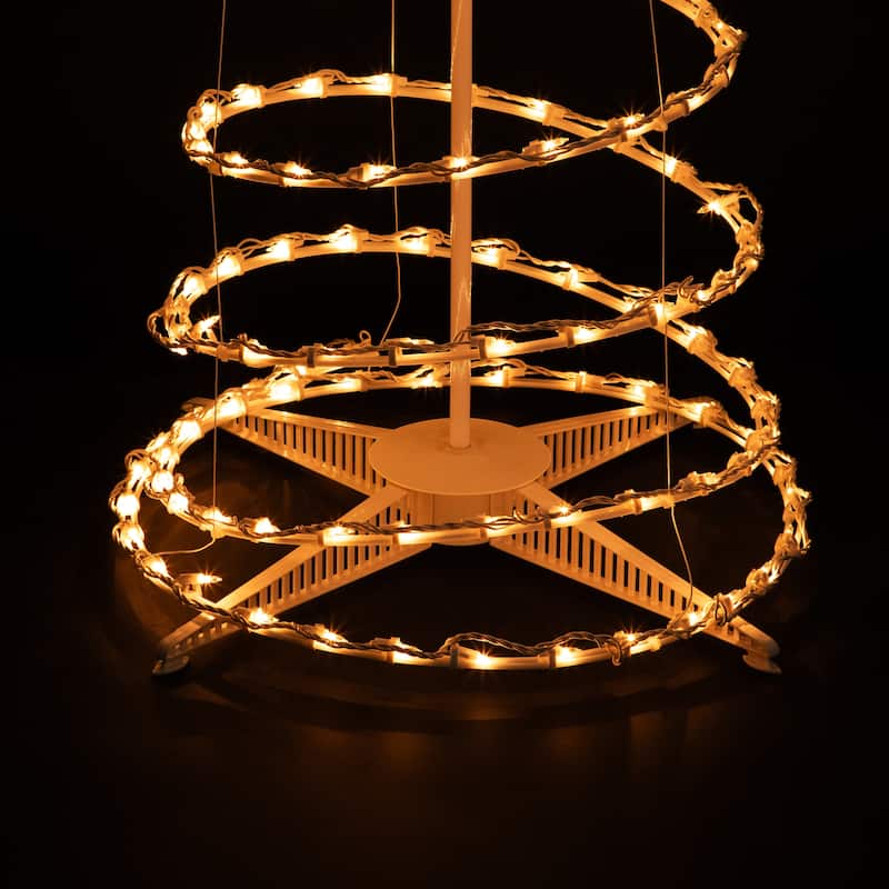 Spiral Cone Tree Lighted Outdoor Christmas Decoration - 6' - Clear Lights - White