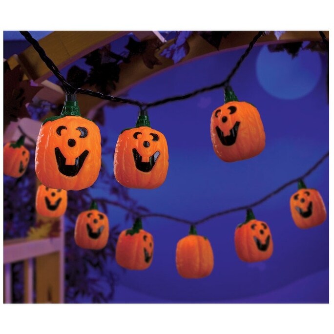 Celebrations H26fa11s Jack O Lantern Lighted Halloween Garland Overstock 25605480