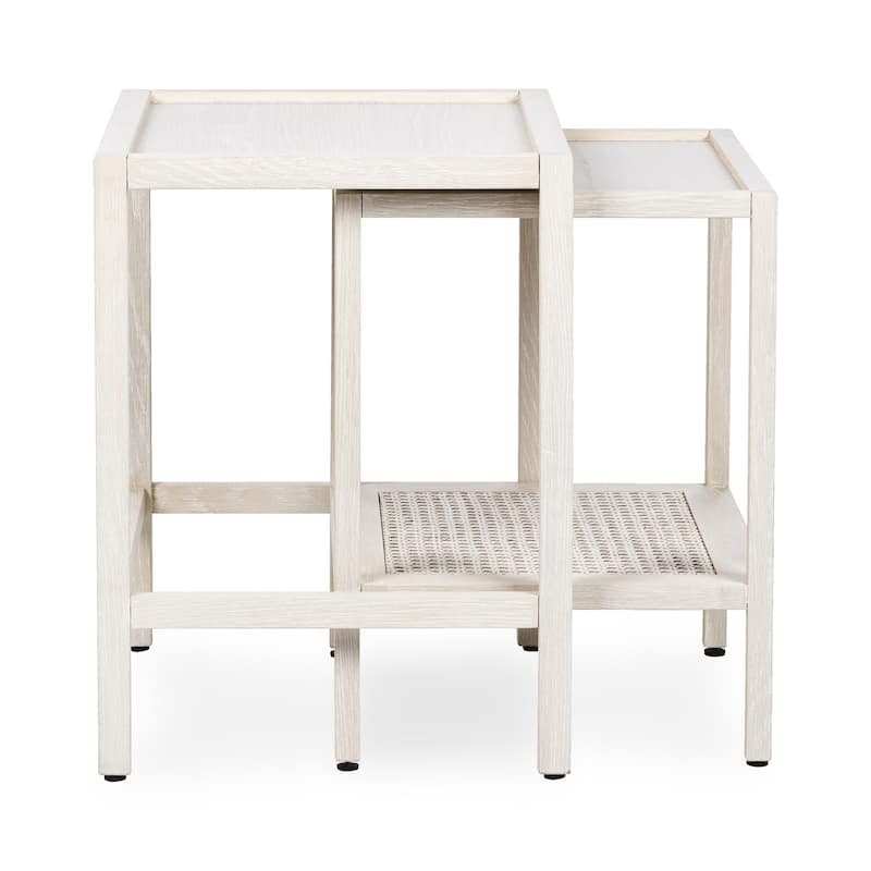 Classic Home Devin Oak Wood Nesting End Table