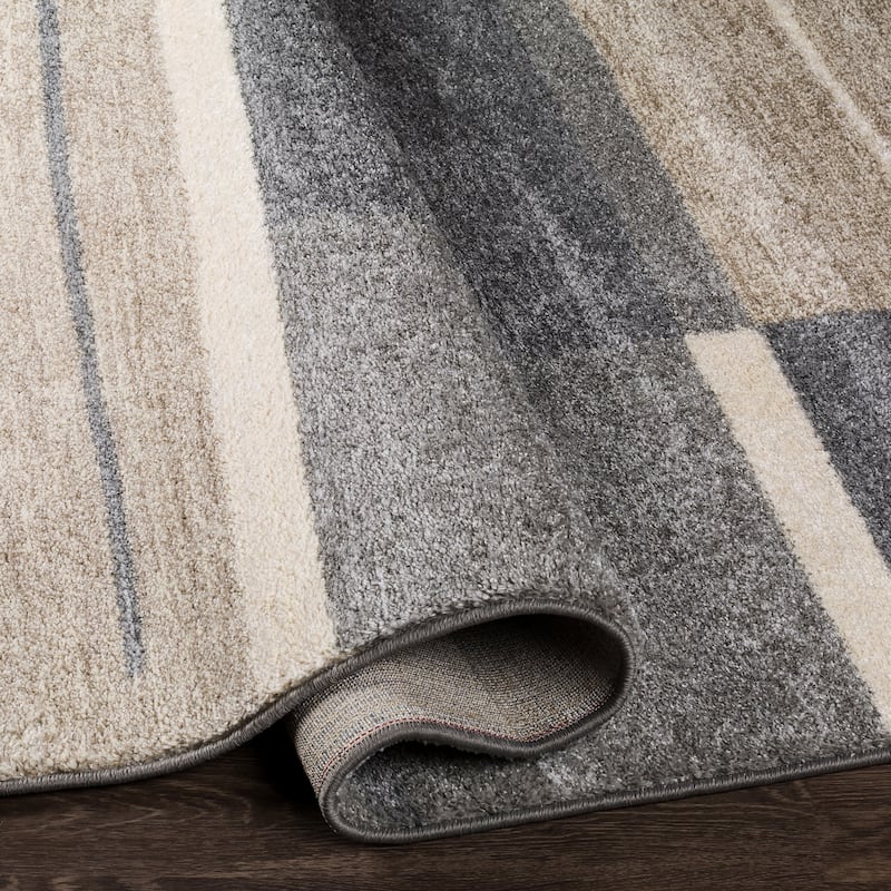 Livabliss Gladys Geometric Beige/ Grey Area Rug - 5' x 7'6"