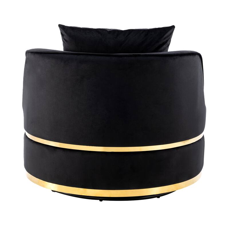 360 Degree Swivel Accent Chair Lounge Chair, Modern Barrel Chair Over-Sized Soft Chair with Seat Cushion