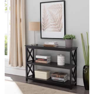 Contemporary 2 Shelves Black Console Table